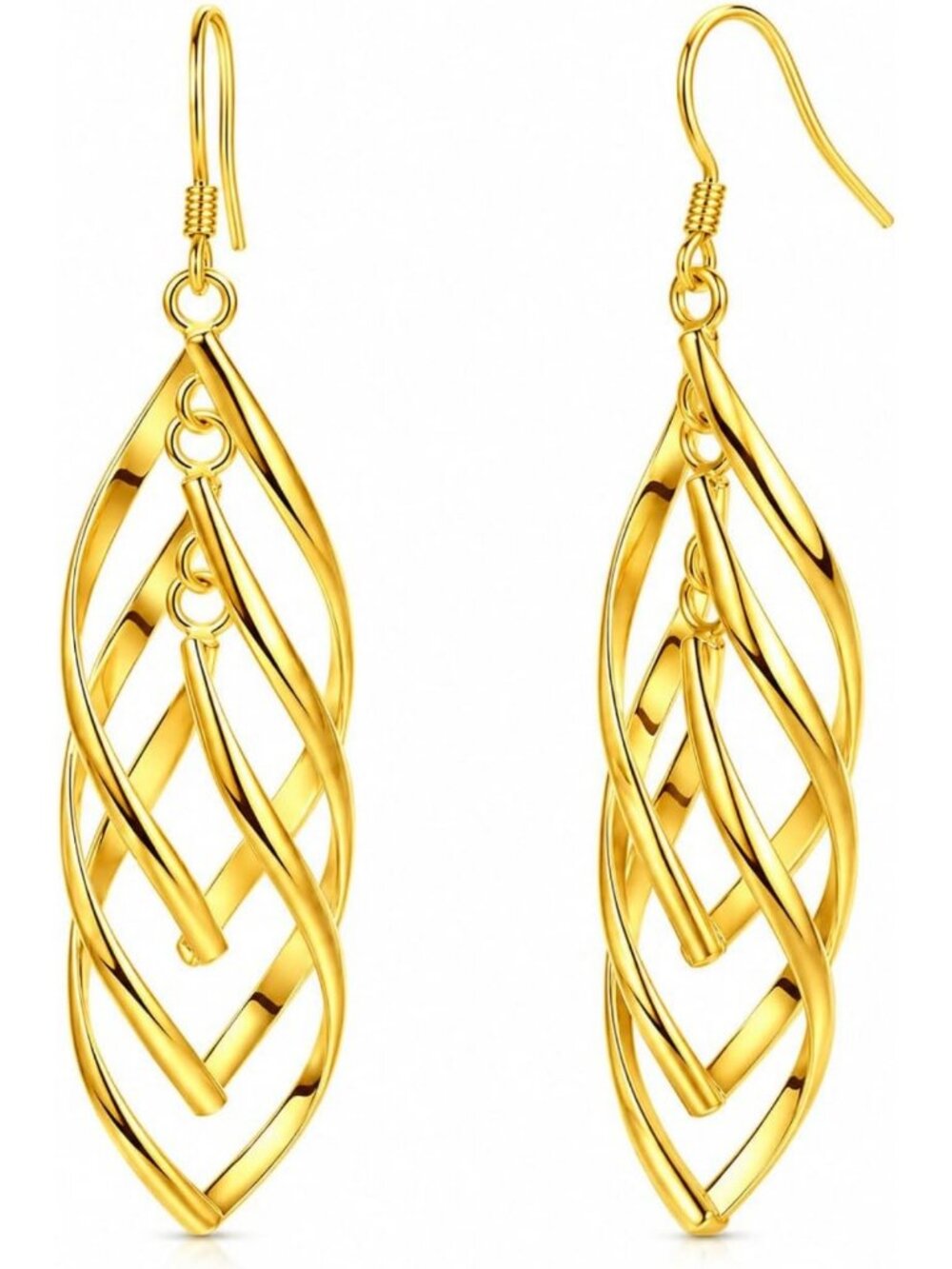Elegant 14K Gold Dangle Chandelier Earrings for Women - Stylish Jewelry